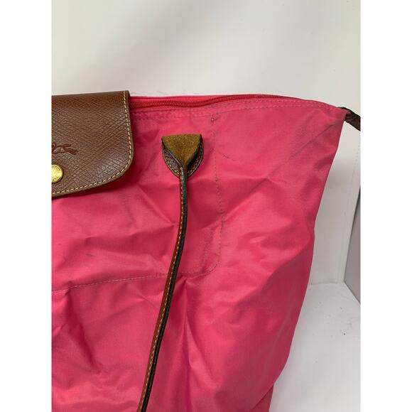 Longchamp Nylon Le Pliage Top Handle Bag in Flower /Pink Small AS IS CONDITION - Picture 2 of 13